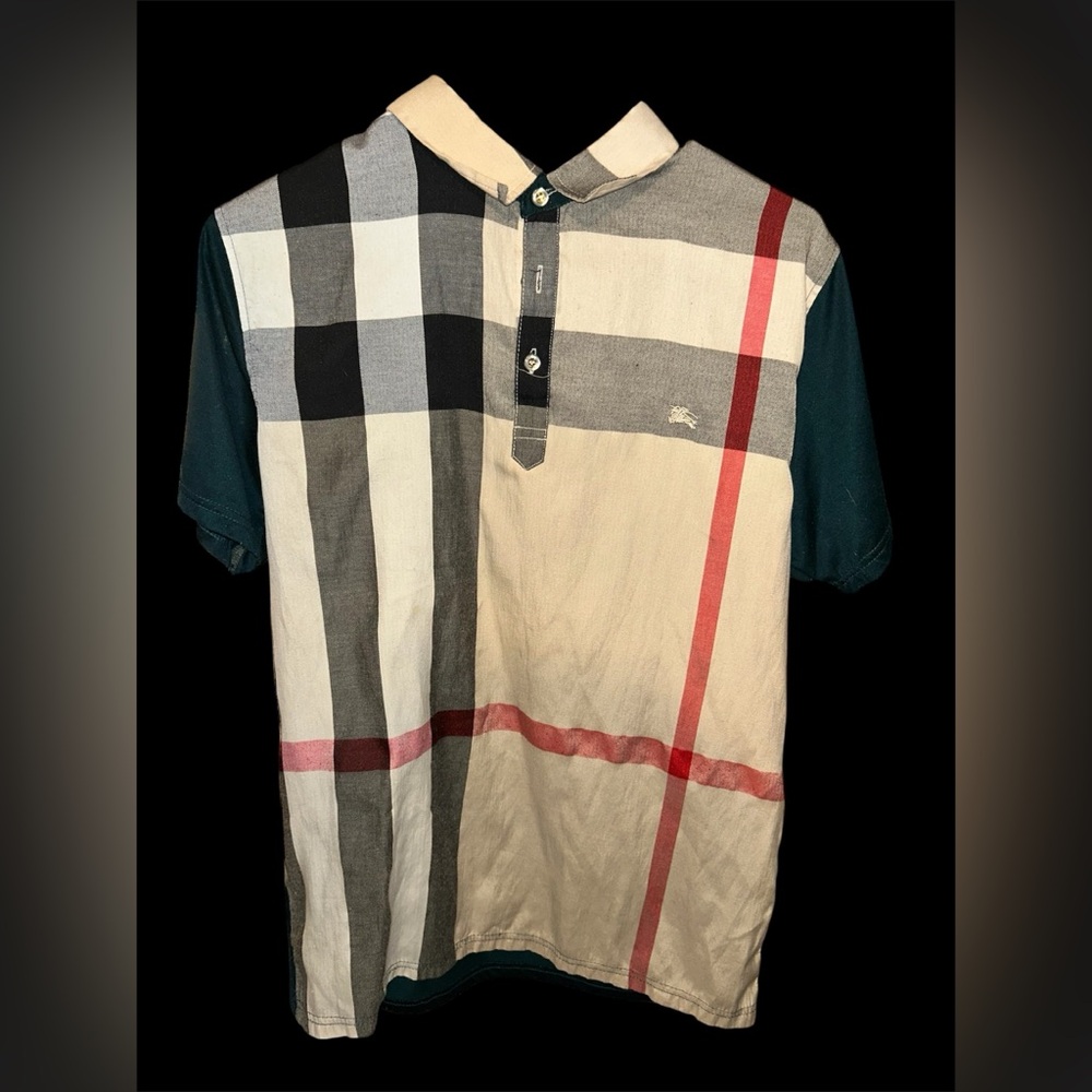 Rare Vtg Burberry London Split-Panel Polo DJ-6' Archive size Large